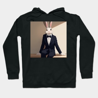 Tuxedo Bunny Rabbit Sitting Hoodie